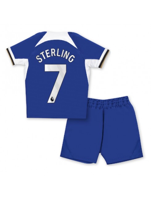 Chelsea Raheem Sterling #7 Replika Hemmakläder Barn 2023-24 Kortärmad (+ byxor)